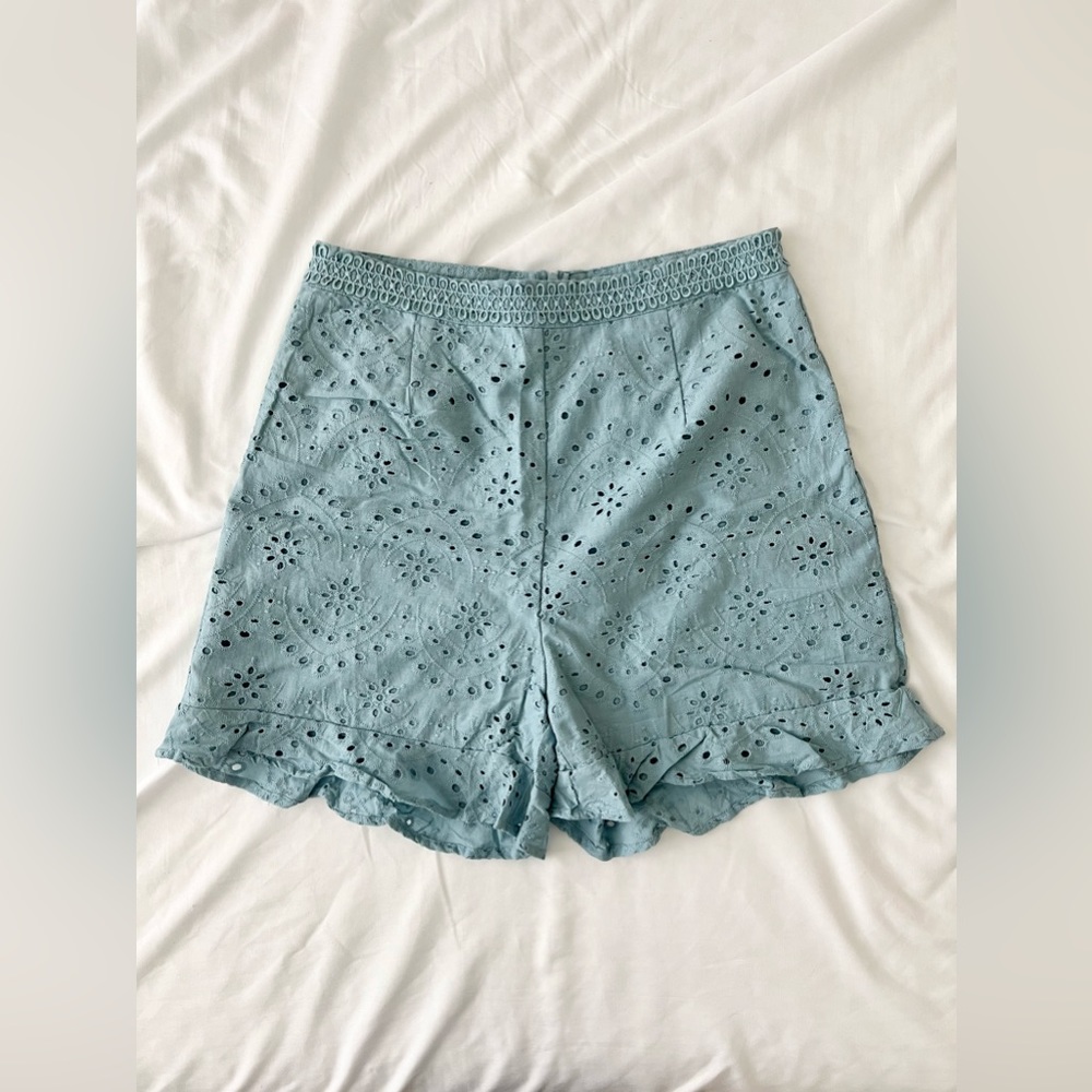 JUNE & HUDSON Eyelet Lace High Waist Shorts